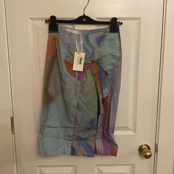 New Rihanna Fenty printed wrap skirt in psychedelic sz 36 - Picture 5 of 11